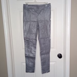 H&M Pewter Silver Side Zip Stretch Jeggings size 10